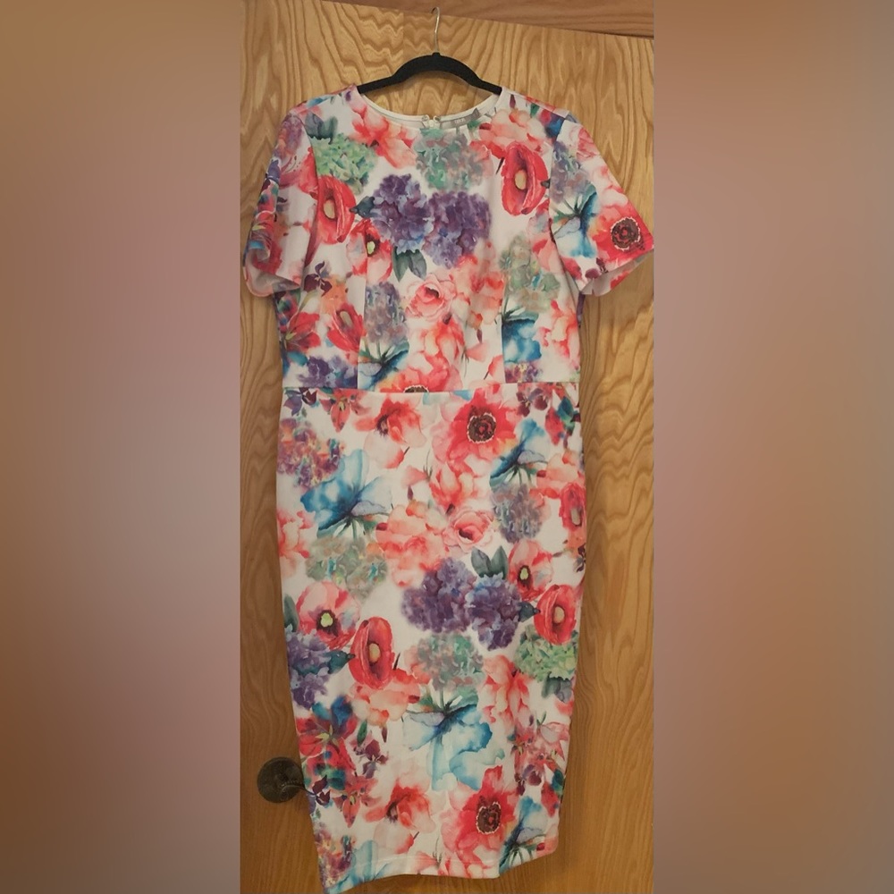 ASOS Curve floral midi length dress